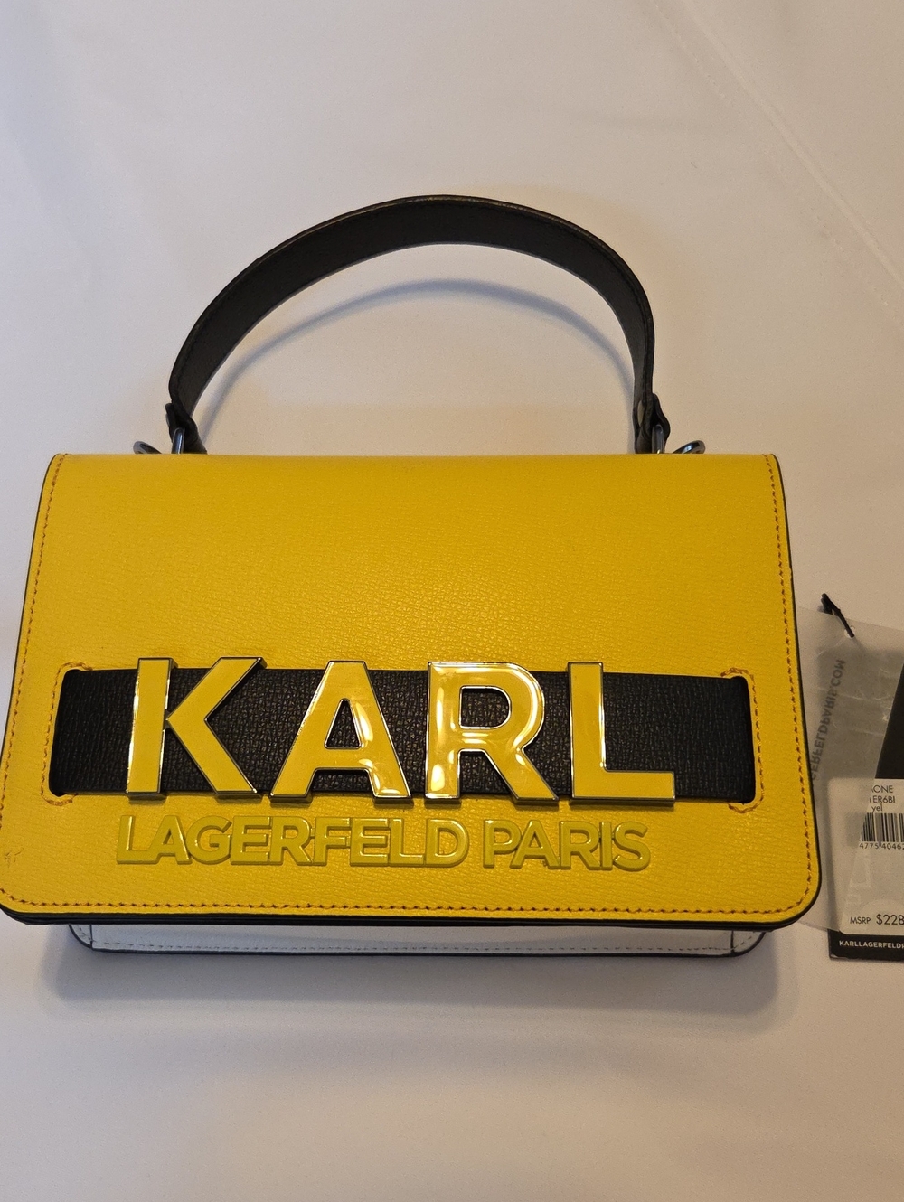 Karl Lagerfeld Paris™ SIMONE Crossbody Bag In A Bright Yellow NWT